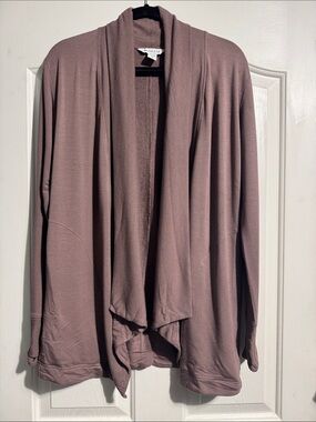 Athleta Pranayama Restore Wrap Cardigan XS Soft Mauve Open Front Loungewear Cozy